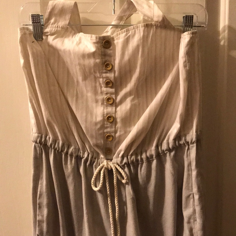 Anthropologie Linen Halter Jumpsuit